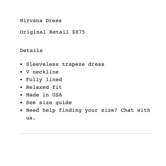 Rachel Comey Nirvana Dress - NWT